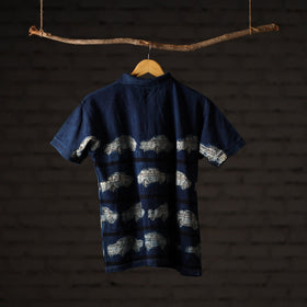 Bindaas natural dyed art unisex polo collar t-shirt 70