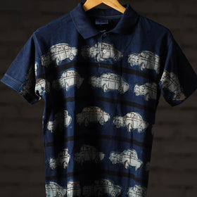 Bindaas natural dyed art unisex polo collar t-shirt 70