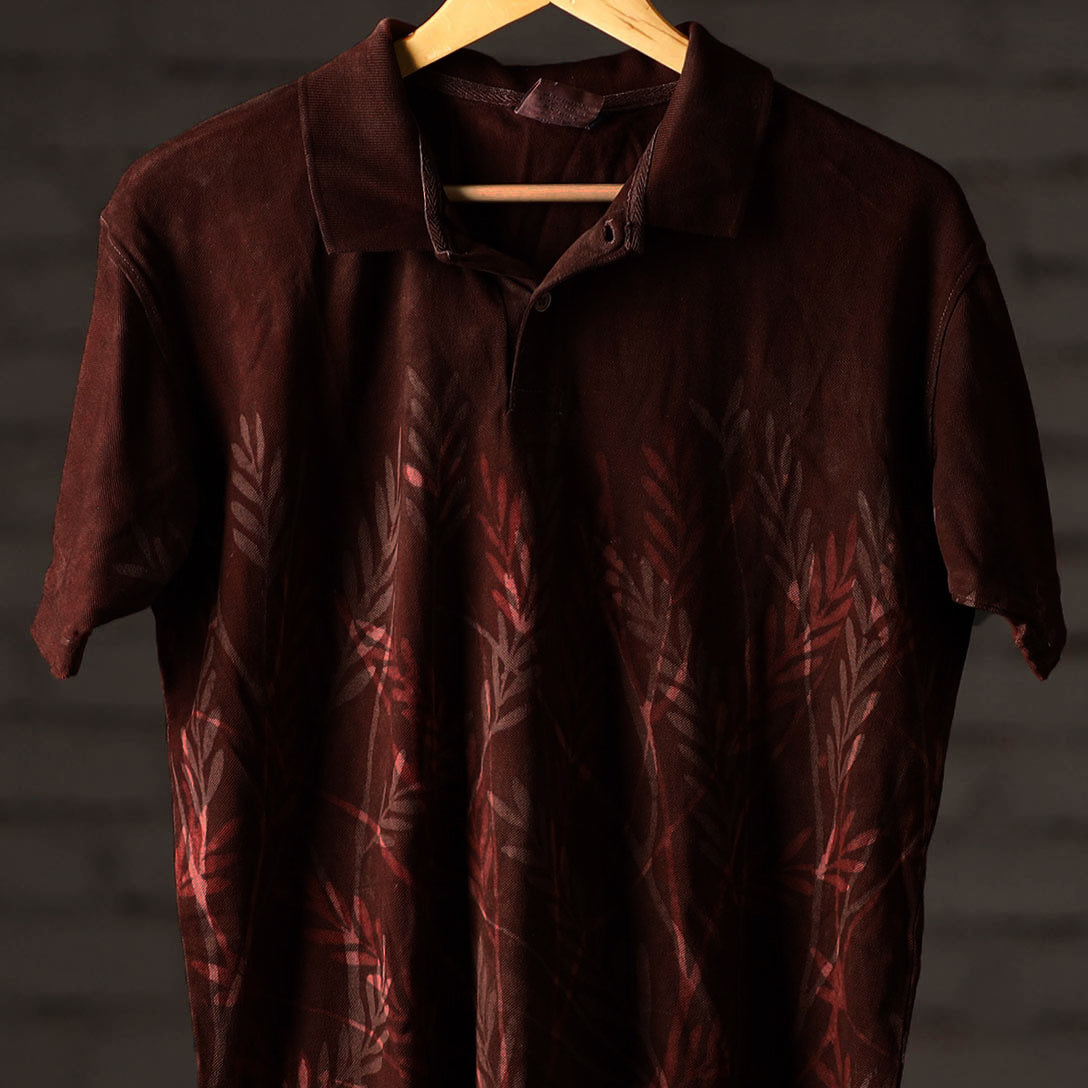 Bindaas natural dyed art unisex polo collar t-shirt 71