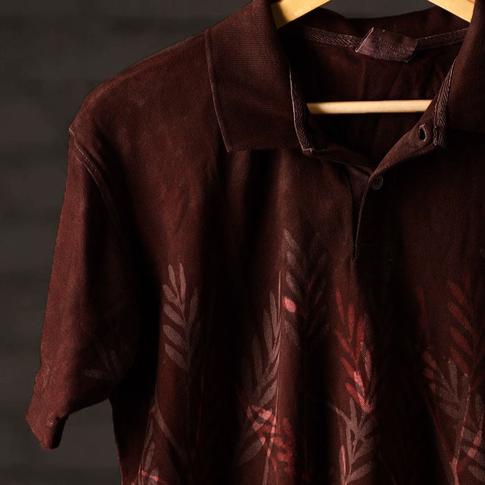 Bindaas natural dyed art unisex polo collar t-shirt 71