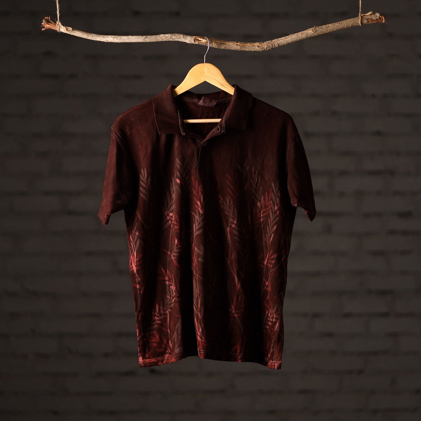 Bindaas natural dyed art unisex polo collar t-shirt 71