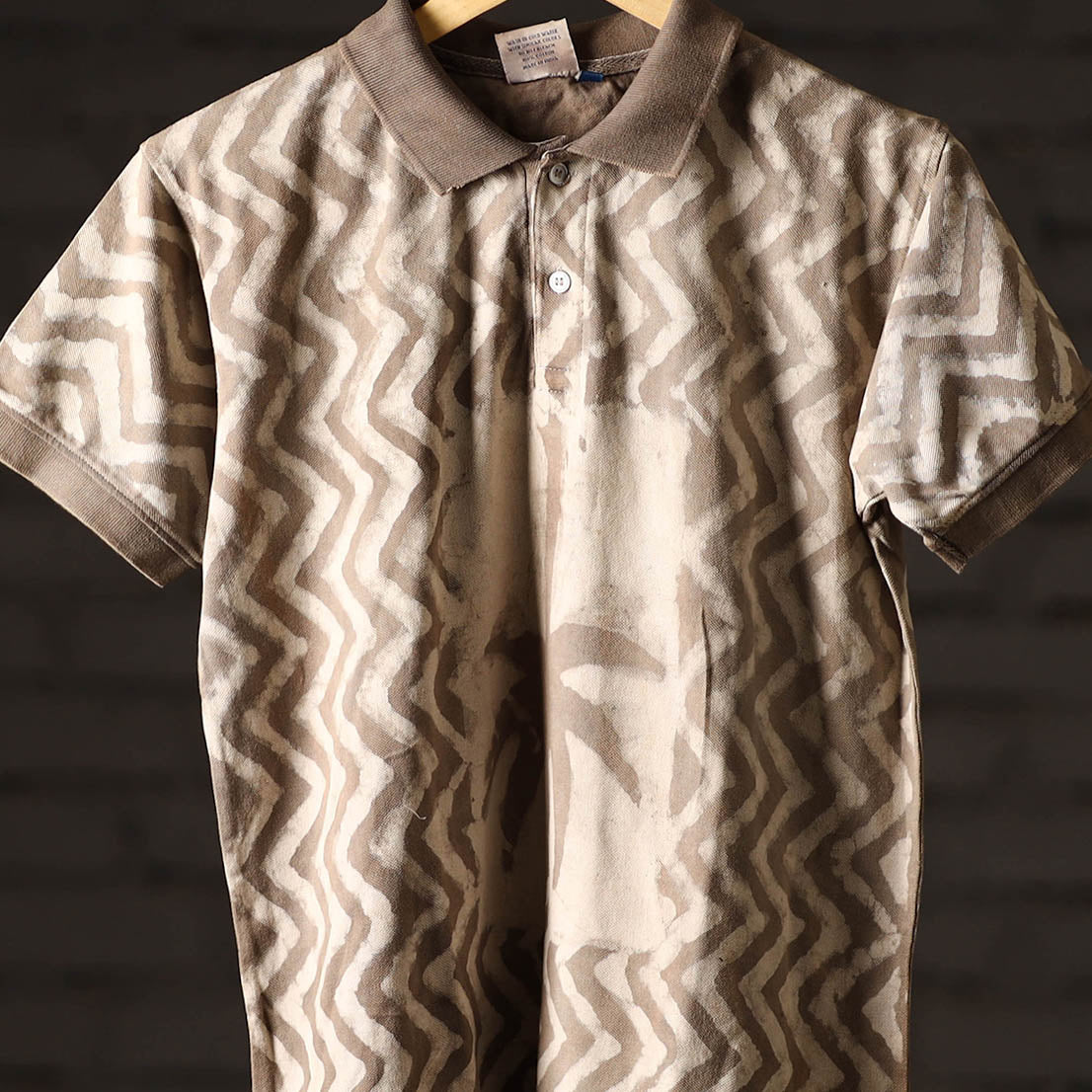 Bindaas natural dyed art unisex polo collar t-shirt 96