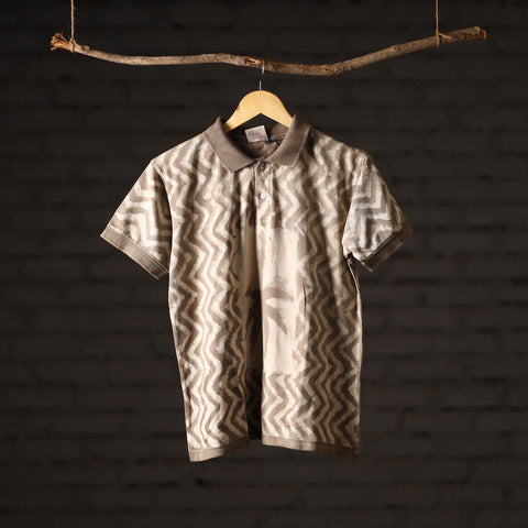 Bindaas natural dyed art unisex polo collar t-shirt 96