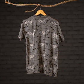 Buy Block Art Prints Natural Dyed Cotton Unisex Round Neck T-shirt Online at iTokri.com