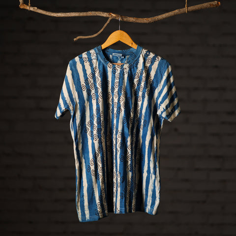 Bindaas natural dyed art unisex round neck t-shirt in pure