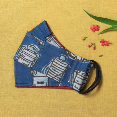  Bindaas Block Printed Cotton 3 Layer Snug Fit Face Cover 