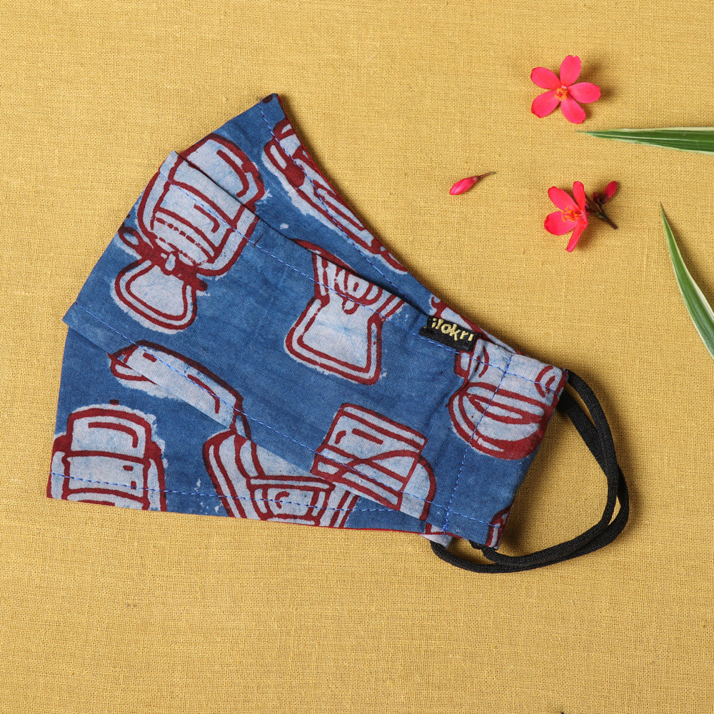  Bindaas Block Printed Cotton 3 Layer Maska Snug Fit Face Cover 