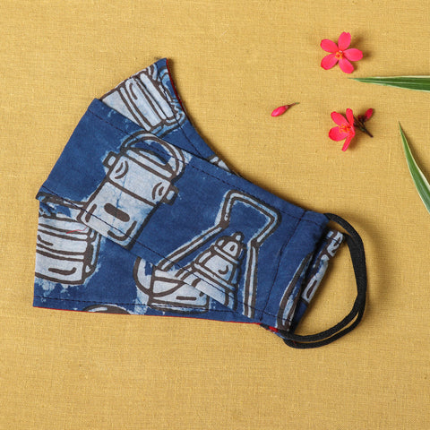  Bindaas Block Printed Cotton 3 Layer Maska Snug Fit Face Cover 