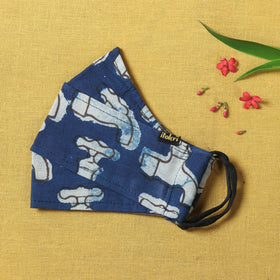  Bindaas Block Printed Cotton 3 Layer Snug Fit Face Cover 
