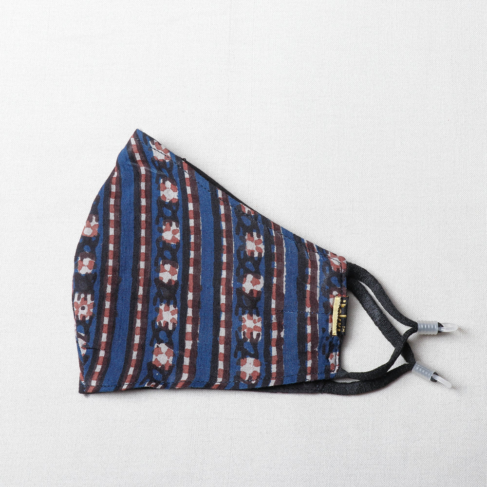  Bindaas Block Printed Cotton 3 Layer Snug Fit Face Cover 