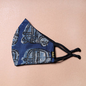  Bindass Block Printed Cotton 3 Layer Snug Fit Face Cover 