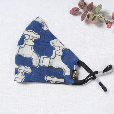  Bindaas Block Printed Cotton 3 Layer Snug Fit Face Cover 