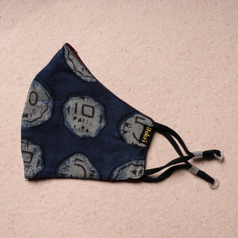  Bindass Block Printed Cotton 3 Layer Snug Fit Face Cover 