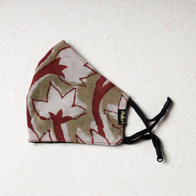   Bindaas Block Printed Cotton Snug Fit Face Cover 