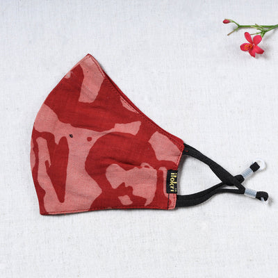   Bindaas Block Printed Cotton Snug Fit Face Cover 