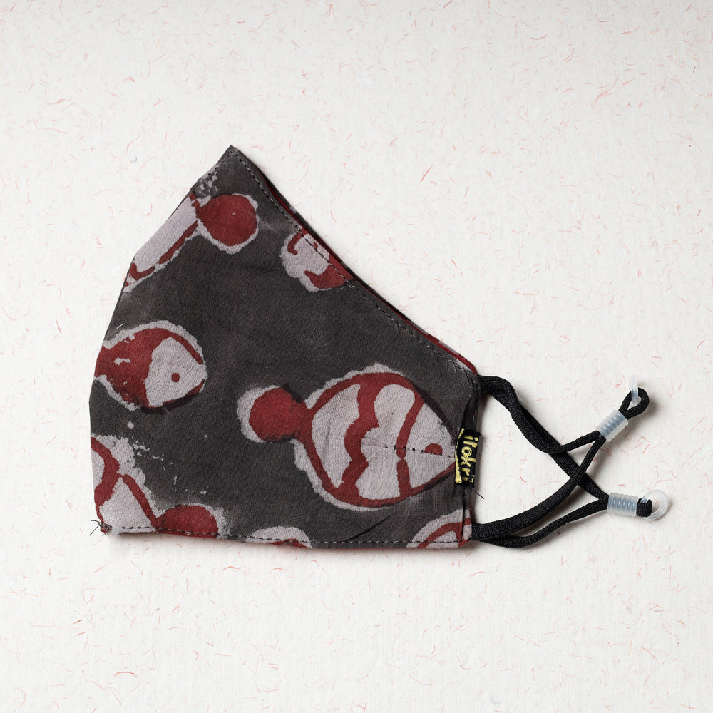   Bindaas Block Printed Cotton Snug Fit Face Cover 