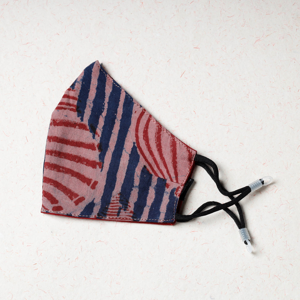   Bindaas Block Printed Cotton Snug Fit Face Cover 