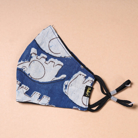  Bindass Block Printed Cotton 3 Layer Snug Fit Face Cover 