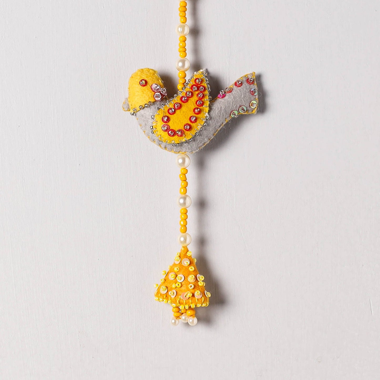  Buy Bird - Handmade Felt & Beadwork Wall Hanging 