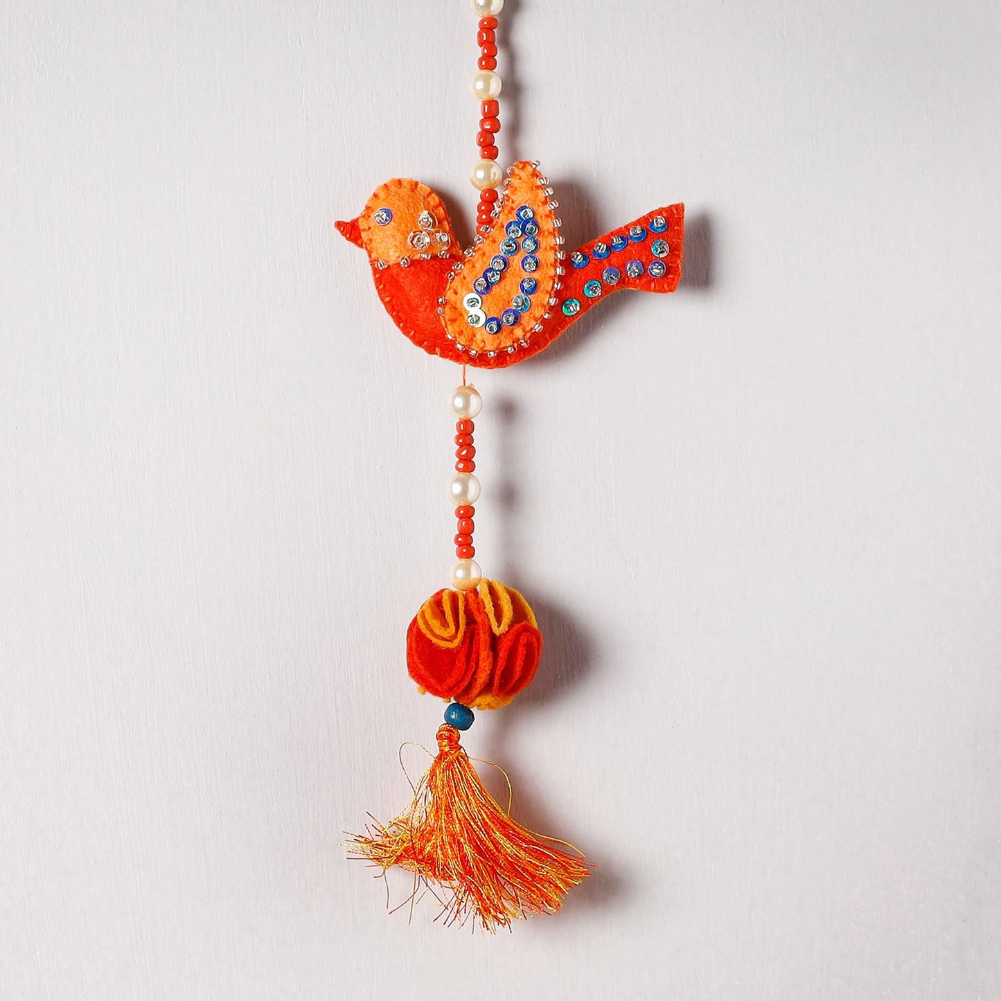  Buy Bird - Handmade Felt & Beadwork Wall Hanging 