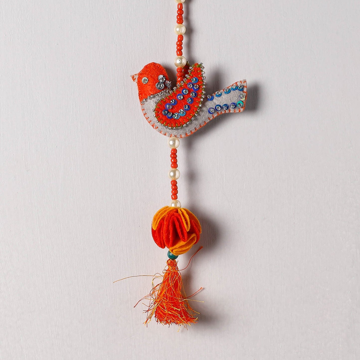  Buy Bird - Handmade Felt & Beadwork Wall Hanging 