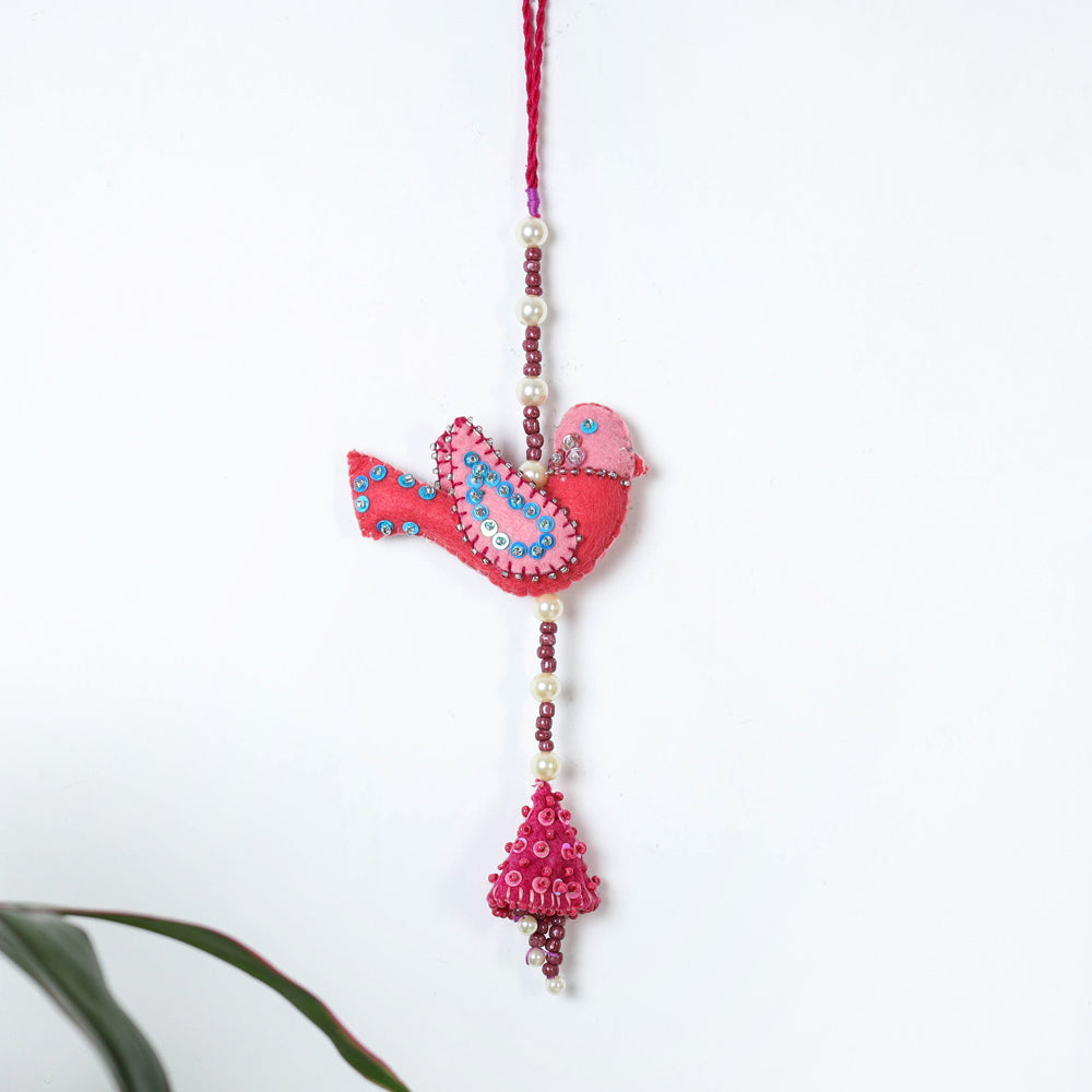  Buy Bird - Handmade Felt & Beadwork Wall Hanging 