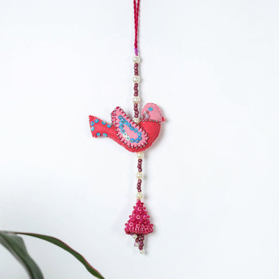  Buy Bird - Handmade Felt & Beadwork Wall Hanging 