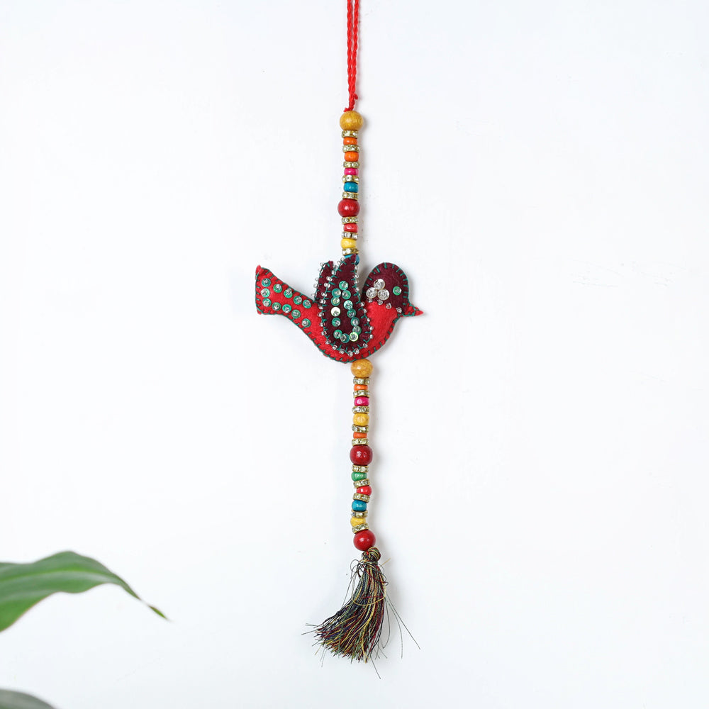  Buy Bird - Handmade Felt & Beadwork Wall Hanging 