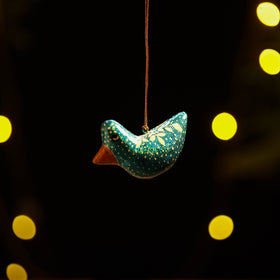 Bird - kashmir handpainted christmas decor ornament 86