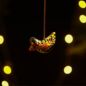 Bird - kashmir handpainted christmas decor ornament 87