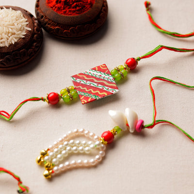  Bishnupur Handpainted Fabric Rakhi & Lumba Set 02 