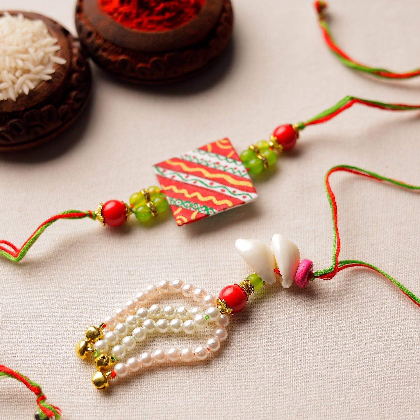  Bishnupur Handpainted Fabric Rakhi & Lumba Set 02 