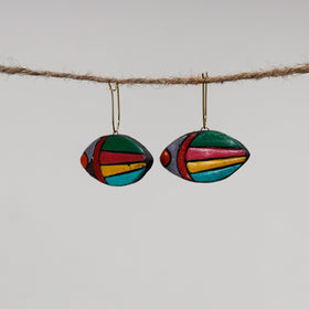  Bishnupur Handpainted Terracotta Earrings 