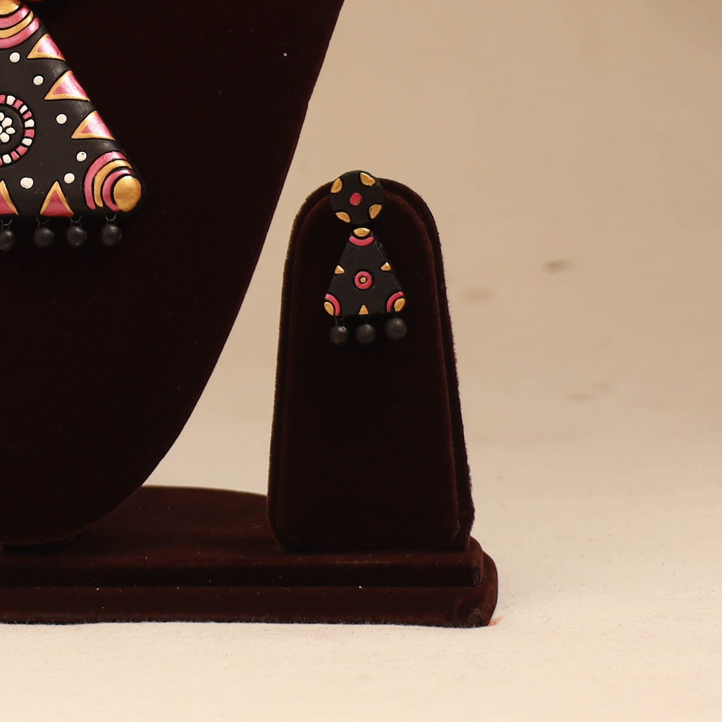 Bishnupur handpainted terracotta necklace set 05