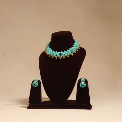 Bishnupur handpainted terracotta necklace set 10