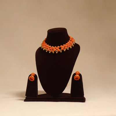 Bishnupur handpainted terracotta necklace set 12