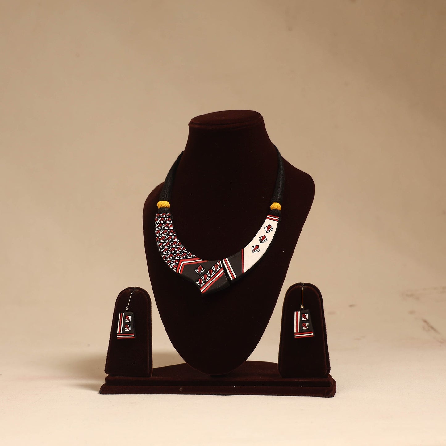 Bishnupur handpainted terracotta necklace set 14