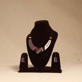 Bishnupur handpainted terracotta necklace set 14