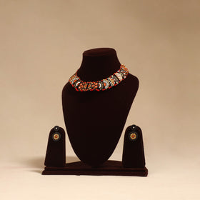 Bishnupur handpainted terracotta necklace set 15