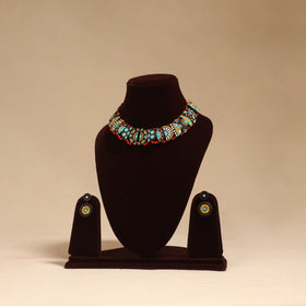 Bishnupur handpainted terracotta necklace set 16