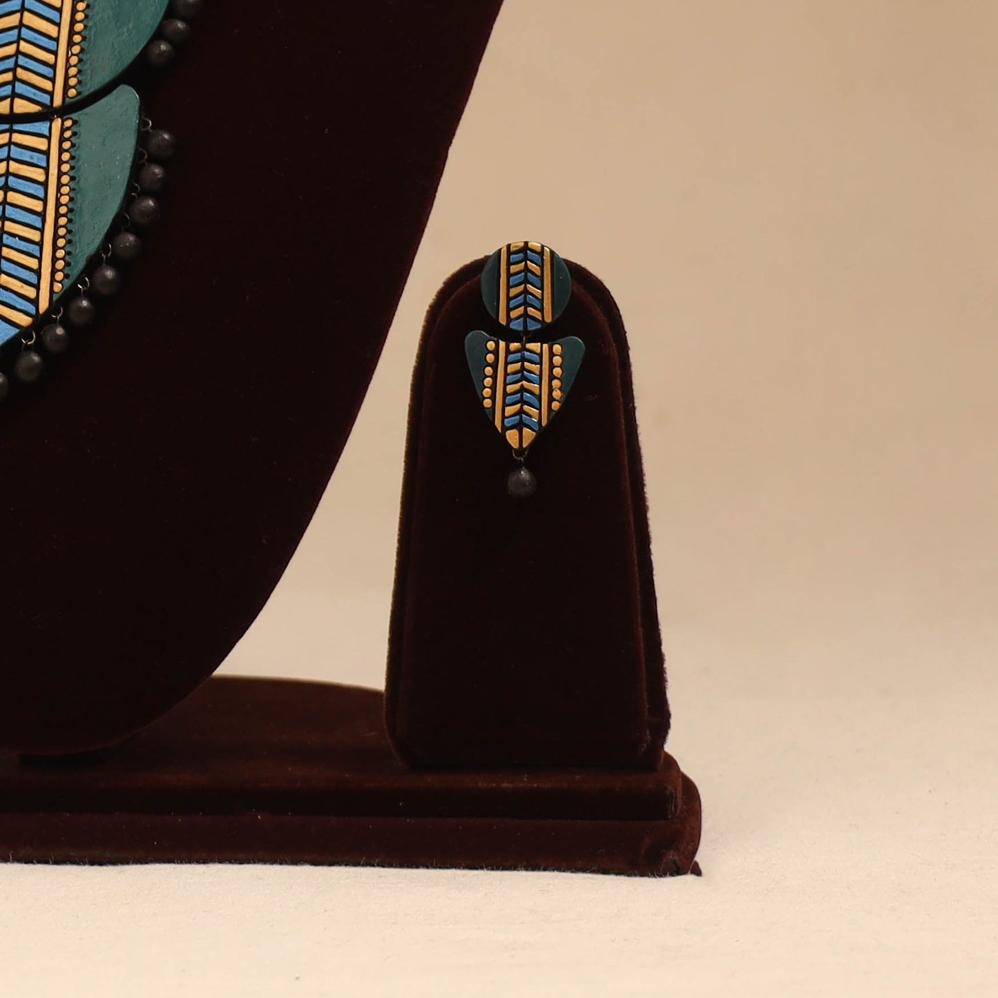 Bishnupur handpainted terracotta necklace set 21