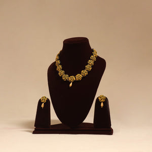 Bishnupur handpainted terracotta necklace set 27