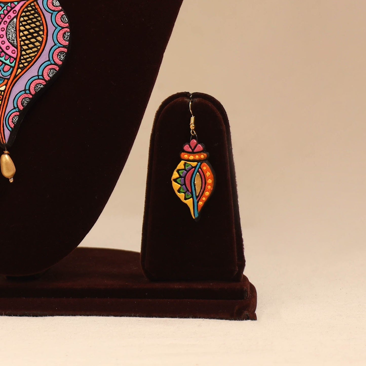 Bishnupur handpainted terracotta necklace set 32