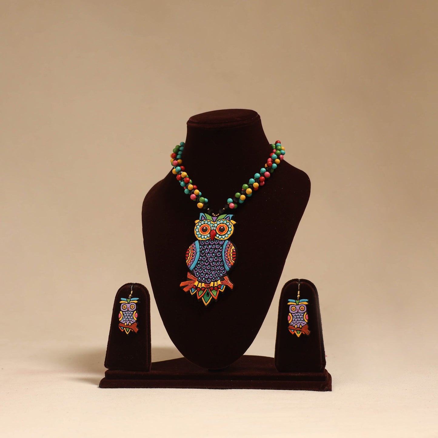 Bishnupur handpainted terracotta necklace set 34