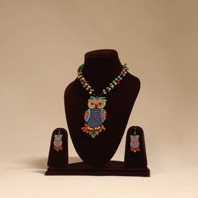 Bishnupur handpainted terracotta necklace set 34