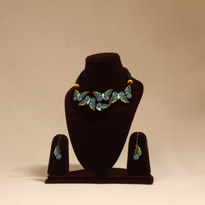 Bishnupur handpainted terracotta necklace set 37