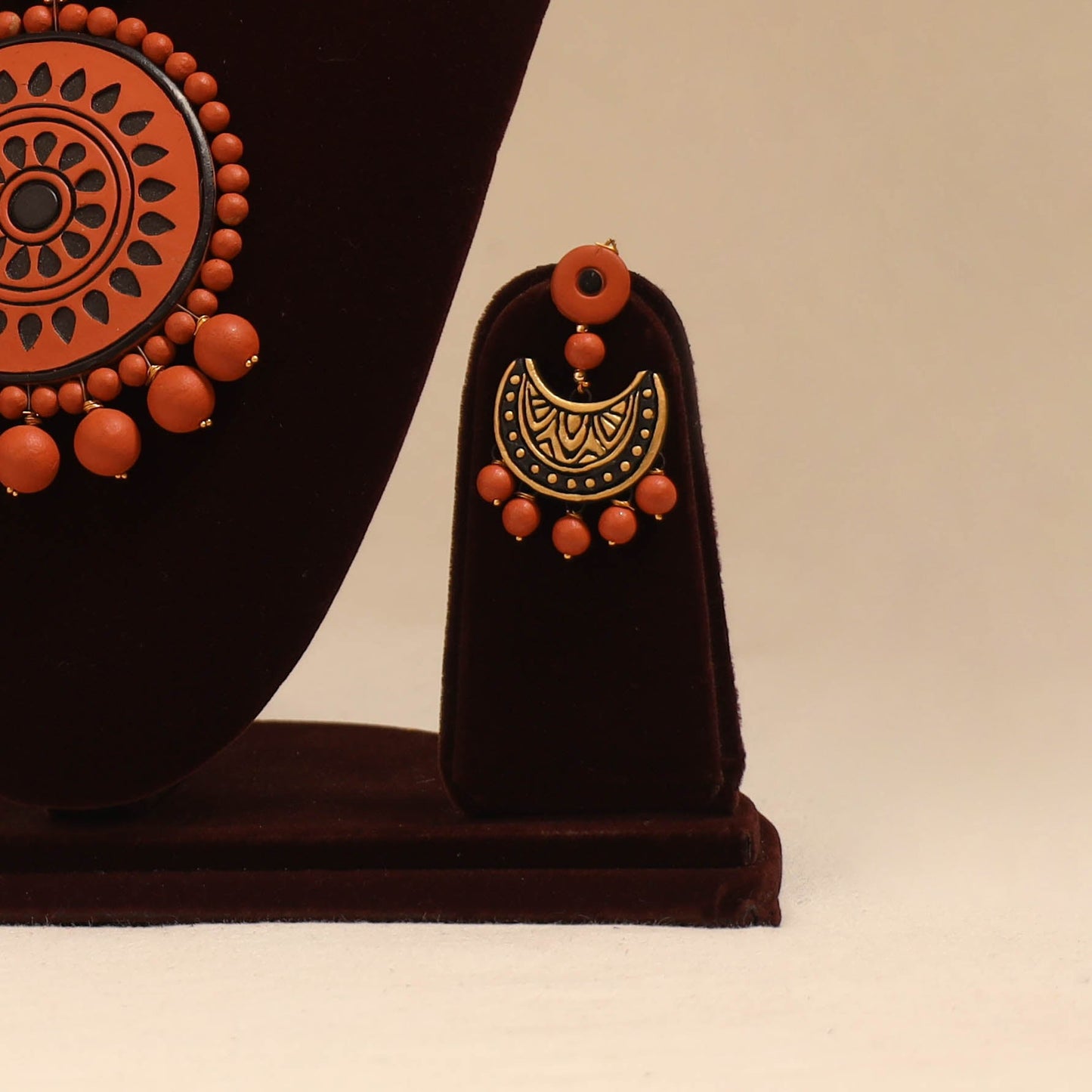 Bishnupur handpainted terracotta necklace set 39