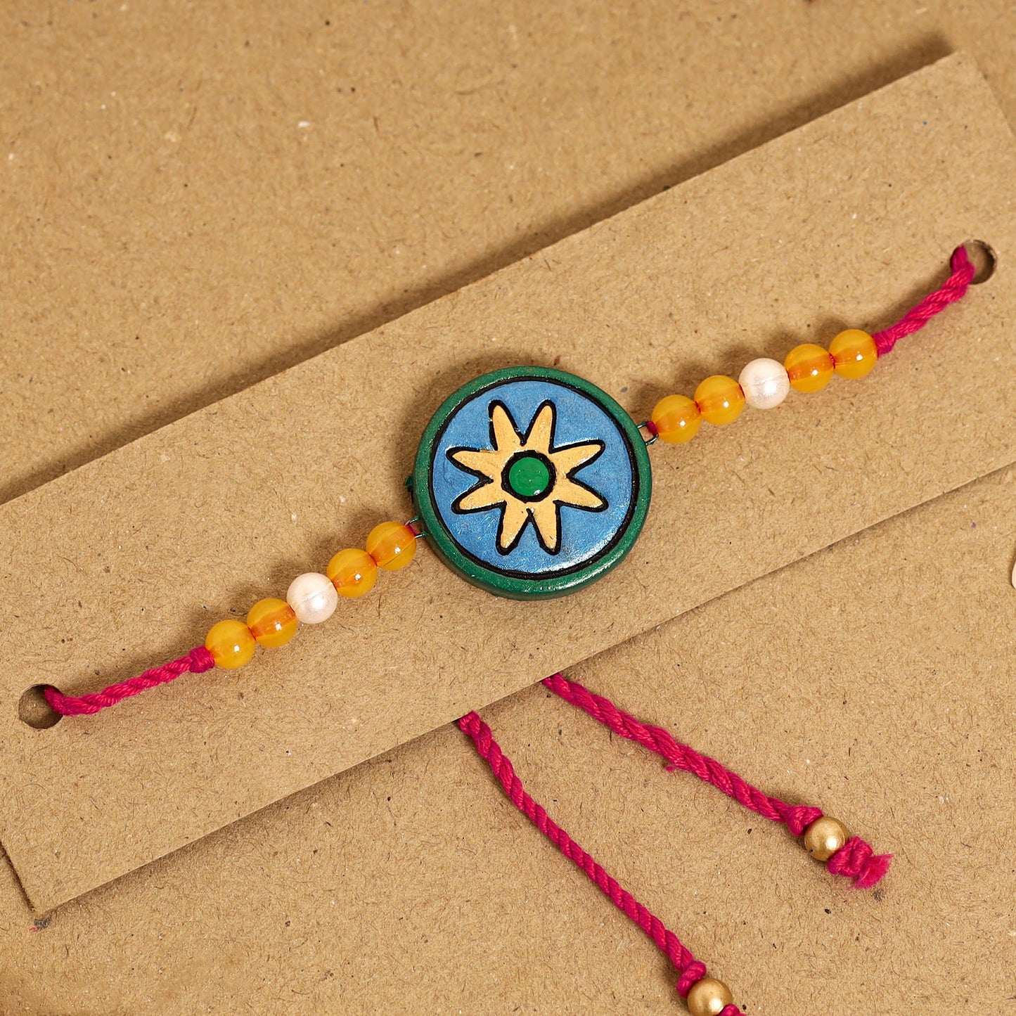  Bishnupur Handpainted Terracotta Rakhi