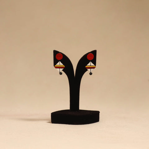 Bishnupur handpainted terracotta stud earrings 188