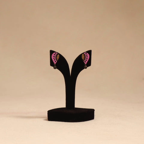 Bishnupur handpainted terracotta stud earrings 191